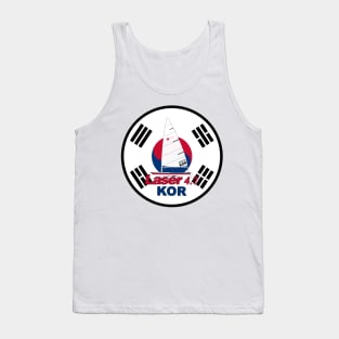 laser class sailboat on flag Korea Tank Top